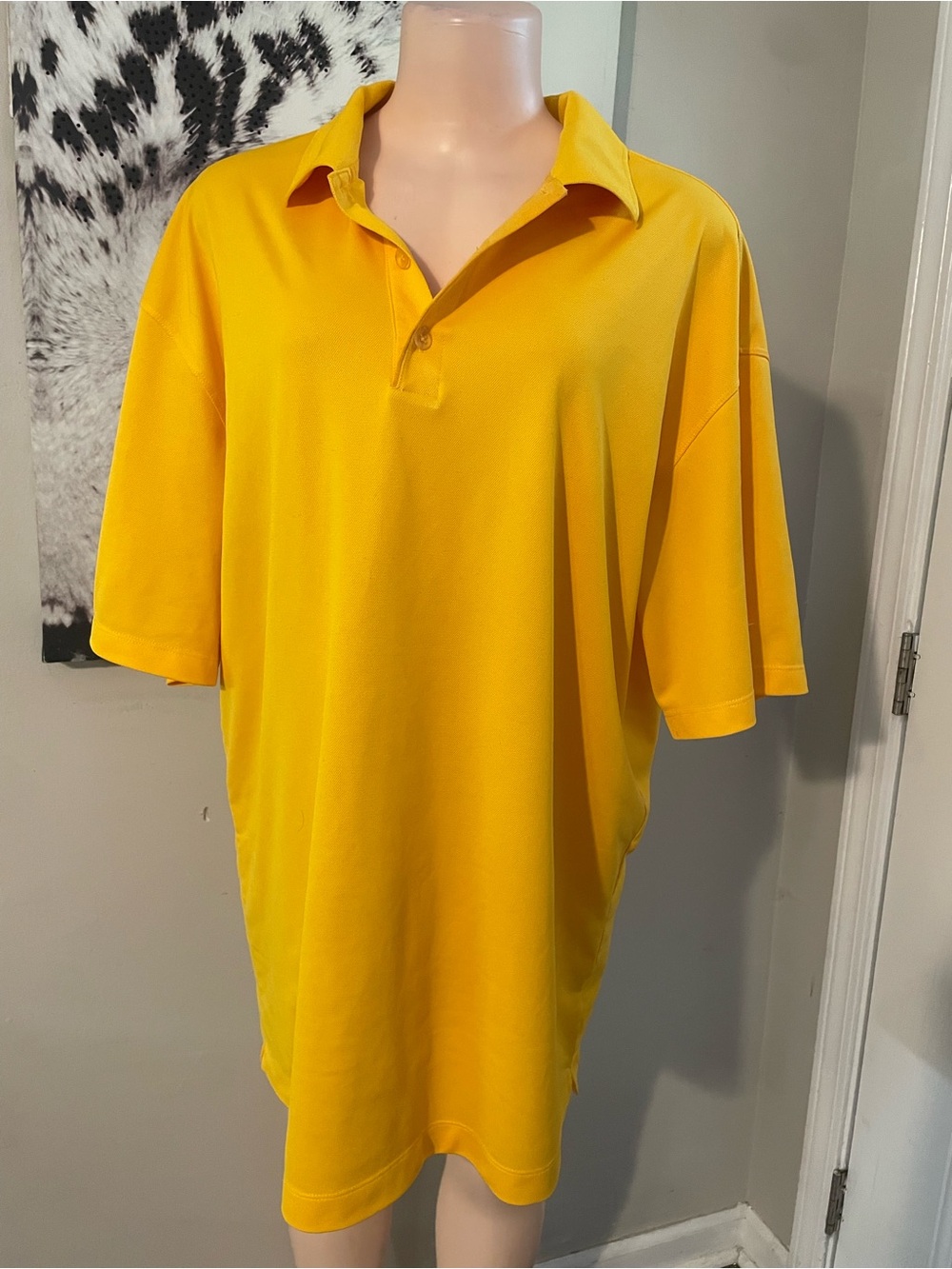 Nike Golf Dri fit vibrant yellow short sleeve collar polo shirt men XXL top
